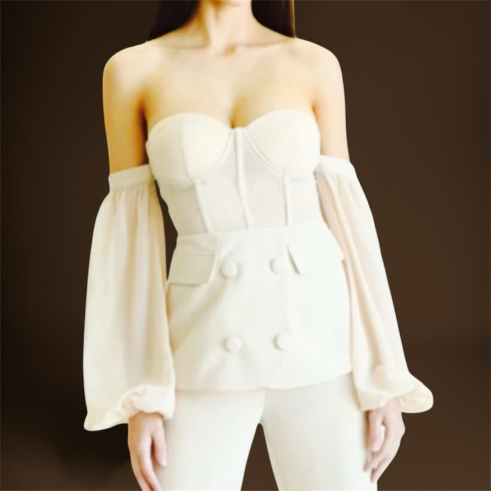 Elegant Off-Shoulder Cream Top